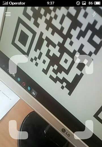 Внешний вид приложение QR Code Reader